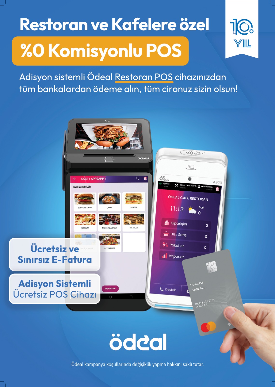 Ödeal Restoran POS cihazları